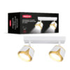 Світильник точковий накладний поворотний без лампи MAXUS Spot Flora Base GX53x2 White Golden