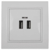 Розетка USB (2 порти) 2A, Enzo білий