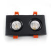 LED світильник стельовий подвійний 5Wx2 4100К, кут повороту 45°, чорний