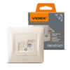 Розетка CAT6 одинарна комп’ютерна кремова VIDEX BINERA