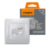 Розетка CAT6 одинарная компьютерная серебряный шёлк VIDEX BINERA