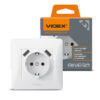 Розетка одинарна з заземленням і 2USB біла VIDEX BINERA