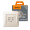 Розетка CAT6+CAT6 подвійна комп'ютерна кремова VIDEX BINERA