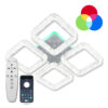 Світильник світлодіодний стельовий LUMINARIA ICEBERG SQUARE RGB 80W 4S WHITE/ICE люстра LED (з пультом)